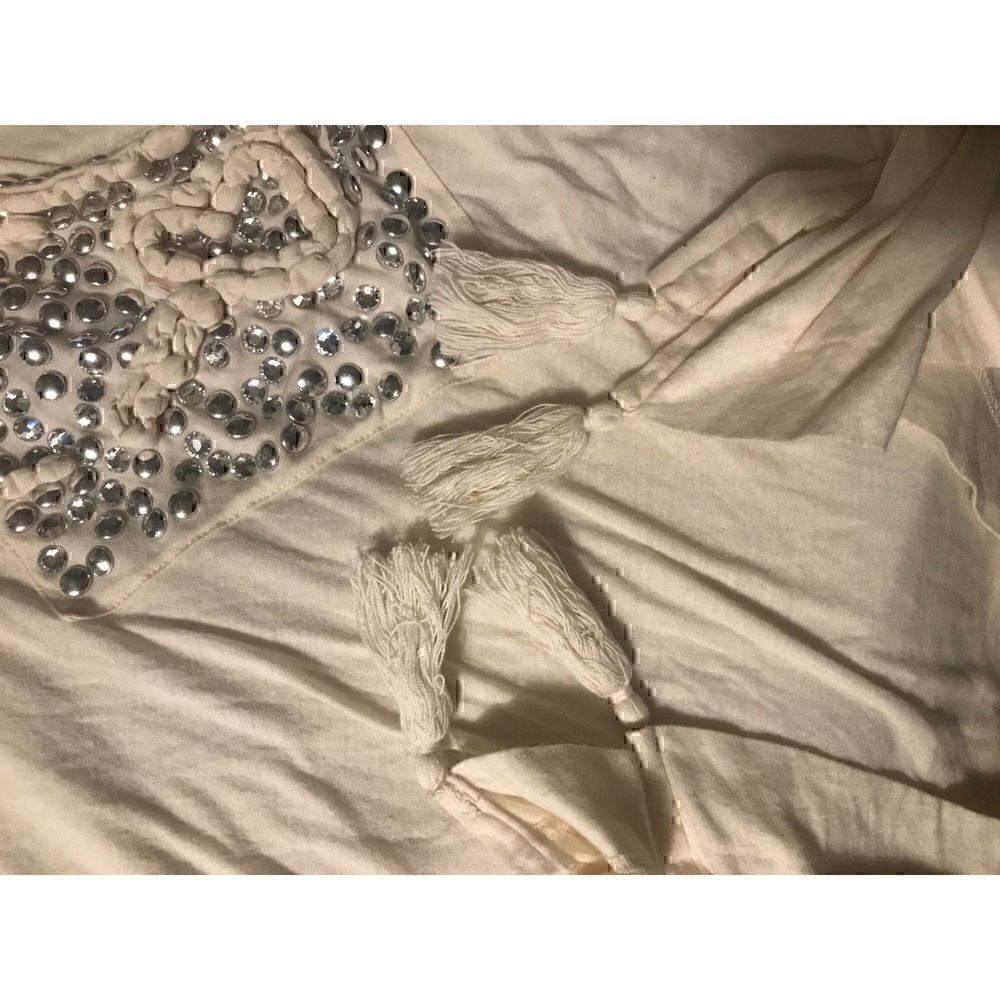 Marlene Birger Studded Rhinestone Short Sleeve Shirt S - Picture 6 of 8